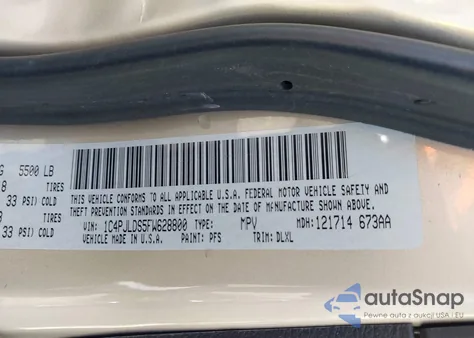 2015 Jeep Cherokee Limited from USA, damaged, VIN 1C4PJLDS5FW628800